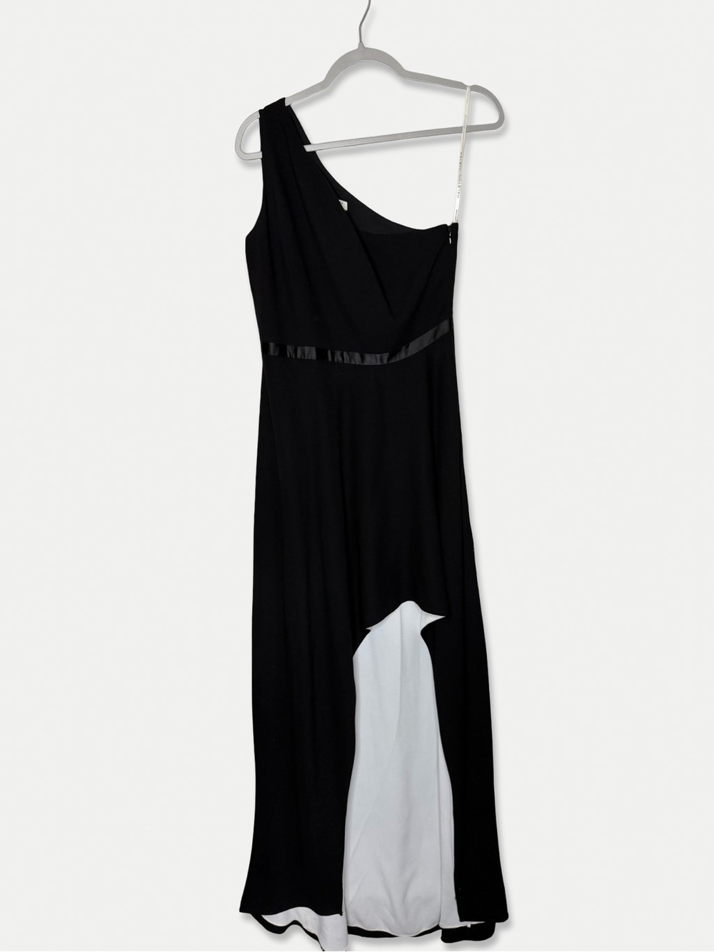 Halston Heritage Dress Size 10 Black White High Low Maxi GUC
